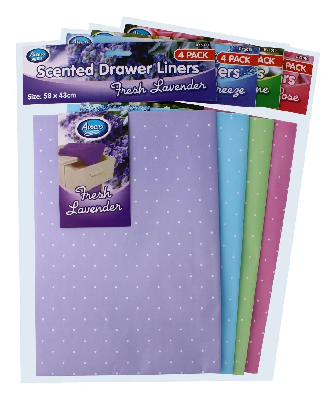 Scented Drawer Liners 4 Pack Wardrobe Shelf Freshener Sheets Cut to Size