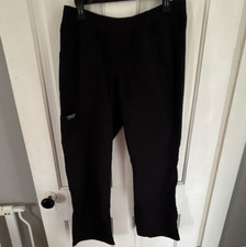 Cherokee Women's Petite Black Scrub Pants Size M WW110P Polyester Spandex