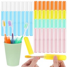 Caeuiciw 48 Pcs Large Travel Toothbrush Case Holder, Toothbrush Holders Bulk,...