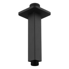 Shower Arm with Flange, Ceiling Mounted Fixed Shower Pipe, Matte Black 4 Inch