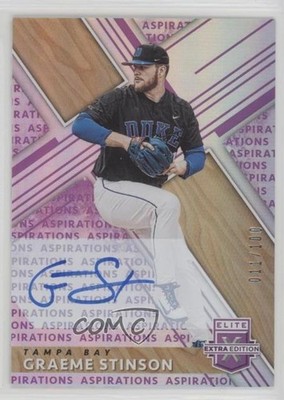 2019 Panini Elite Extra Edition Aspirations Purple /100 Graeme Stinson Auto 0nr3