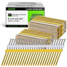 2000 Counts meite 21 Degree Framing Nails 3-1/4" x .131" Smooth Shank Nails
