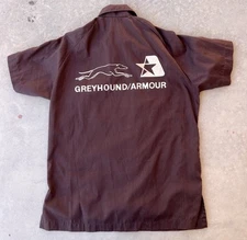 Vintage Hilton Bowling Shirt Size 34 Brown 60s Chain Stitching Karen Greyhound