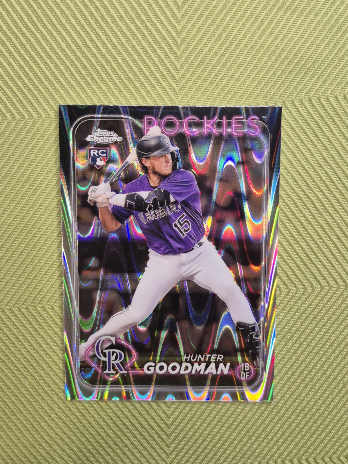 Hunter Goodman RC Raywave Refractor #99 Topps Chrome 2024 Colorado Rockies