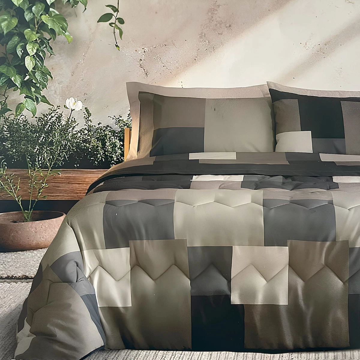 Trapunta Invernale Matrimoniale Kasanova - Dimensioni 250x260 Cm, Imbottitura 300 G/m², Tessuto Beige Con Trama In Rilievo