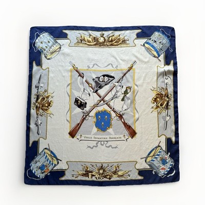 LR Paris Silk Scarf VIEILLE INFANTERIE FRANCAISE by Gribaut Vintage