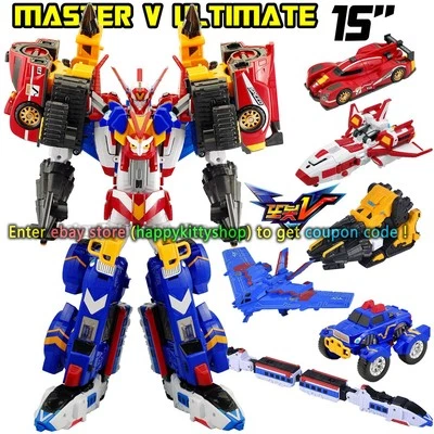 YOUNG TOYS Tobot V Galaxy Detectives Master V Ultimate Figure 6 in 1 Combiner Robot Boy Toy