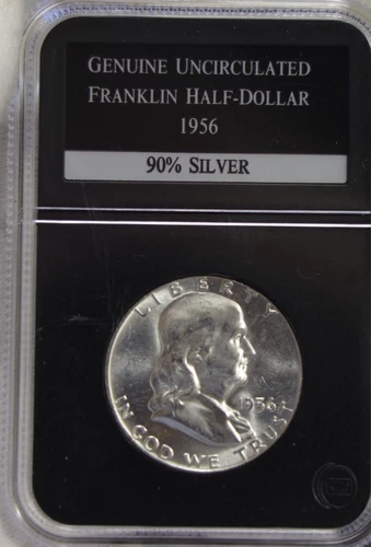 1956  US Franklin Half 50c Nice Unc in PCS Slab