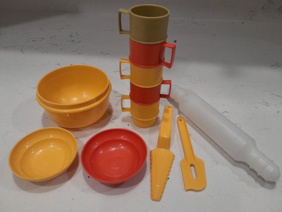 Vintage 1970s 11 Piece Tupperware Mini Dishes Play Set Children Play Stacking