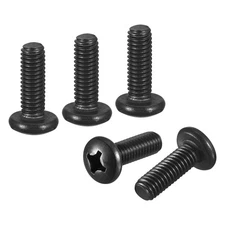 M6-1x18 Pan Head Machine Screws - 25pcs - 304 Stainless Steel -Black