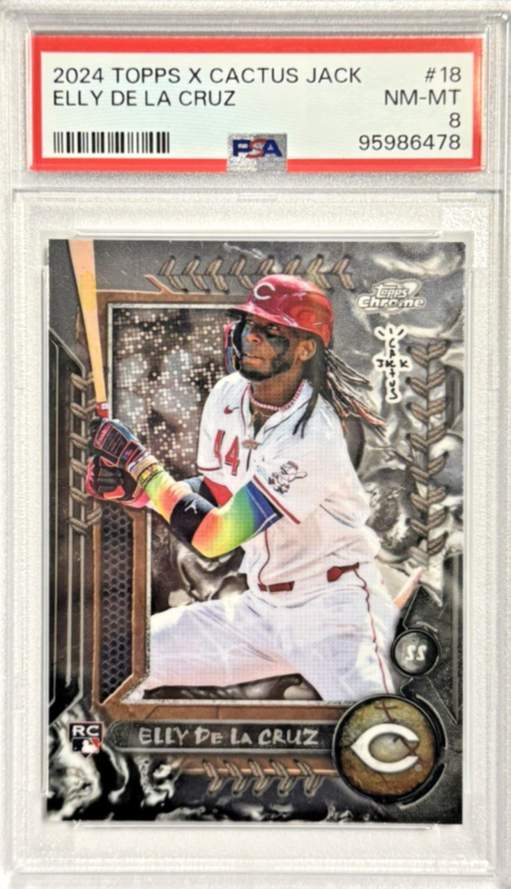 Elly De La Cruz 2024 Topps x Cactus Jack Cosmic Chrome RC #18 PSA NM-MT 8 Reds