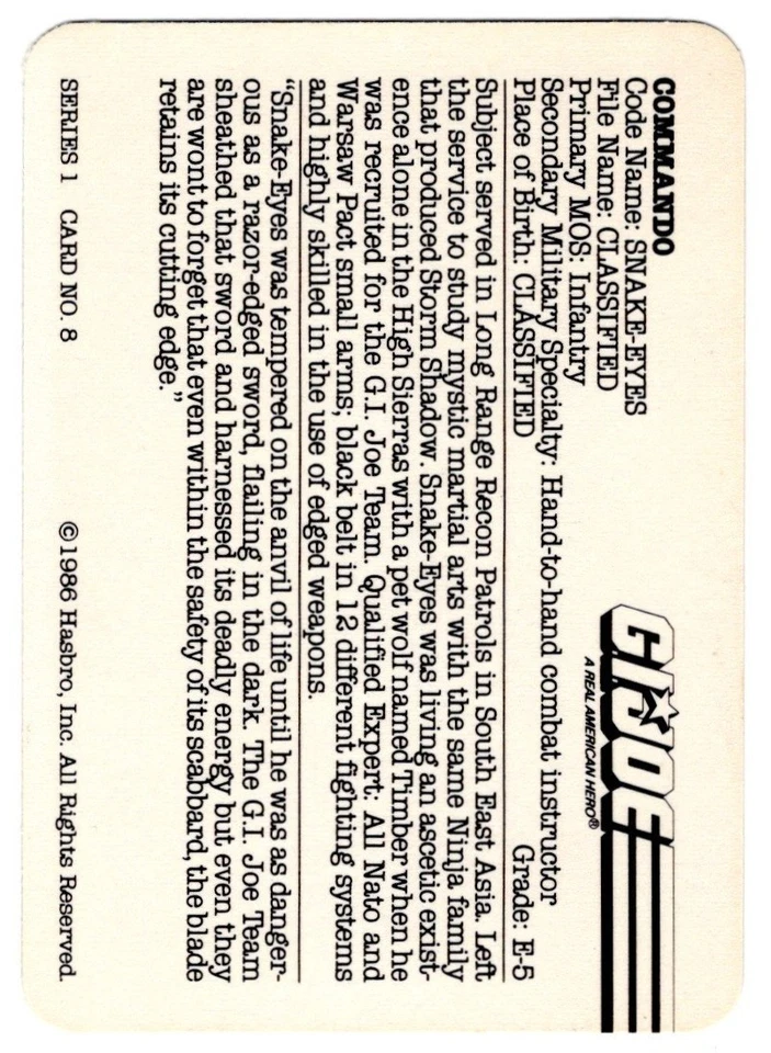 Snake Eyes(Commando) & Storm Shadow(Cobra Ninja) 1986 Hasbro G.I. Joe RC's - Image 2 of 4