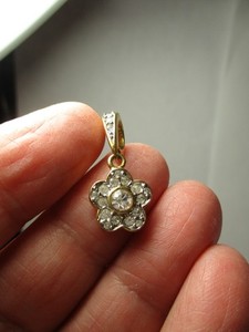 Authentic Vintage Swarovski Gold Plated Crystal Flower Slider Pendant