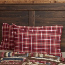 Pillowcase Pair Cotton Plaid Braxton Style Soft Primitive Country Bedding
