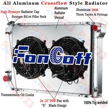 4 Row Radiator Fan Shroud Fit Ford F150 F250 F350 Bronco 5.0 5.8l 7.5l 1980-1984