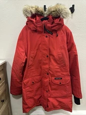 Red Canada Goose Women's Trillium Parka With  Bonus Red Hat XL