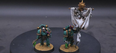 #ad #ad Warhammer 30k Sons of Horus Champion And Legion Standard Painted $95.00