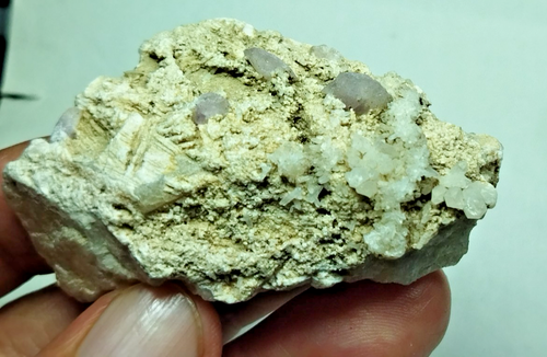 Pink Apatite Combine With Quartz On A Feldspar Matrix from Skardu,Pakistan. - Picture 4 of 13