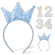 Birthday Crown Headband Birthday Headband Blue