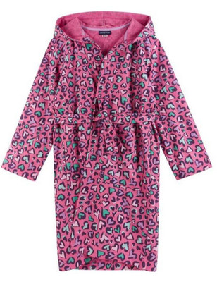 Andy & Evan Pink Heart Robe with Hood Very Soft Size Medium (10-12) NWT