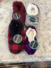 NWT Snoozies Slippers Women Lot of 4, Stretch comfort with/grip soles sz xs 4-5