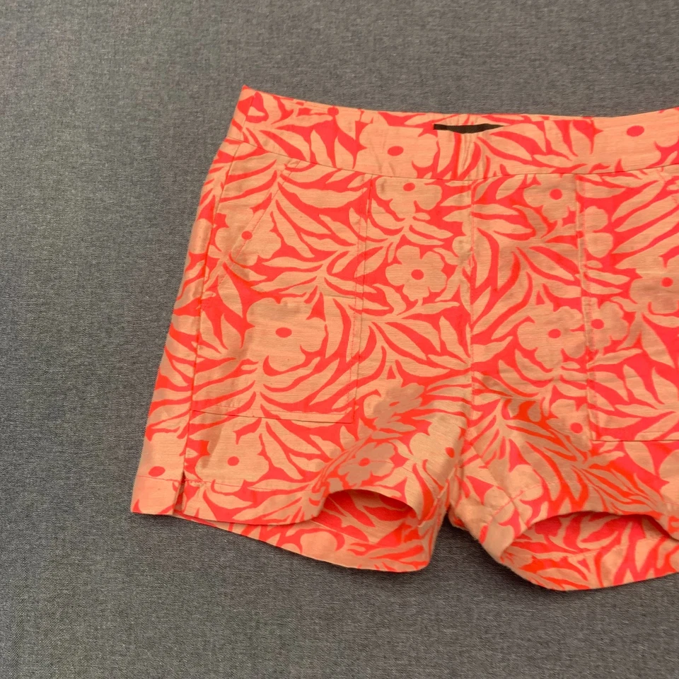 J. Pantalones Cortos Crew Para Mujer Talla 0 Coral Rosa Rojo Floral Bolsillos Tropical Verano MB Foto 4 de 4