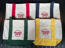 Trader Joe’s Mini Canvas Reusable Tote Bags Set Of All 4 Colors New With Tags
