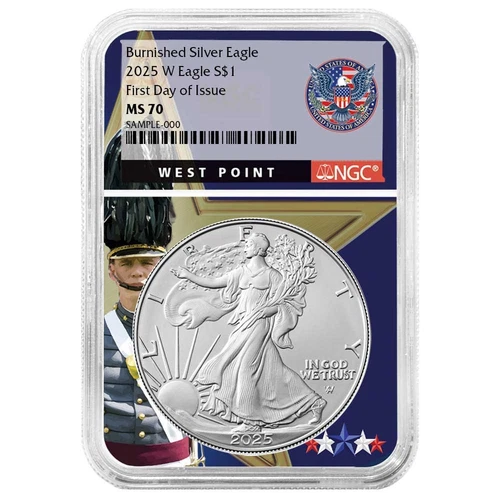 2025-W Burnished $1 American Silver Eagle NGC MS70 FDI West Point Core