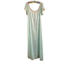 Deena Vintage Seafoam Lace Accented Nightgown NEW