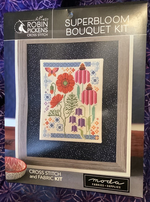 Superbloom Bouquet cross stitch kit  by Robin Pickens Cross Stitch and Moda
