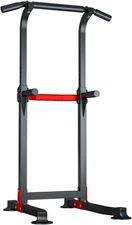 Power Tower Dip Station Pull Up Bar - Multi-Purpose Home Black (Basic Model) 