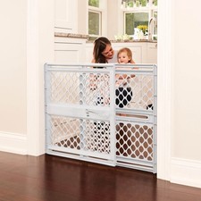 Extra-Wide Safety Gate W/ Tool-Free Install  Steel Frame One-Hand Operation