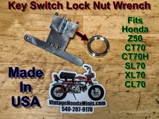 Tool - Key Switch Lock Nut Wrench - Steel - Honda Z50 CT70 CT70H SL70 XL70 CL70