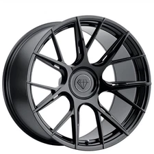 F19x9.5/R20x11" Staggered Blaque Diamond Wheels BD-F18 Black Flow Forged (A01)