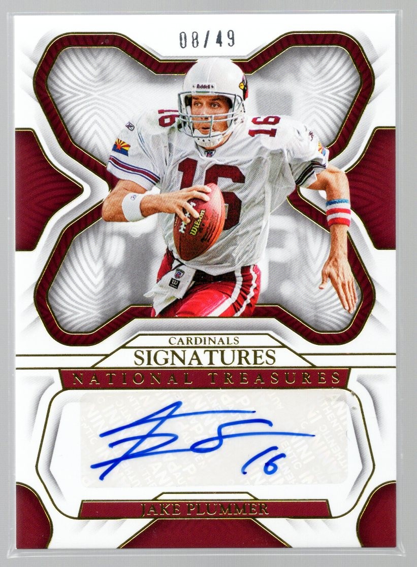 2022 Panini National Treasures #SIG-JPL Jake Plummer Gold Auto #/49 Cardinals