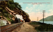 Hudson River NY Central Hudson R.R. Tunnel Thru Anthony's Nose Postcard Unposted