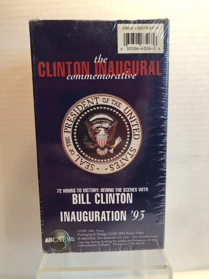 Bill Clinton Inaugural Commemorative 2 VHS Sealed ABC News 72 Hours to Victory Foto 3 de 4