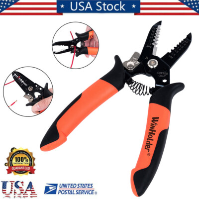 Wire Stripper Cutter Crimper Cable Tool AWG20-10 Fine Grinding Strippinng USA