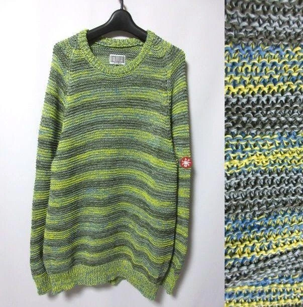Auth C.E Cavempt Stripe Loose Waffle Mix Knit Men size L Near mint