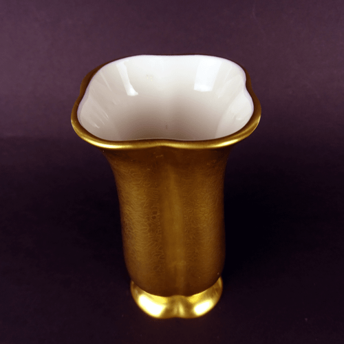 Art Déco Porzellan Vase Gold Overlay Blumen-Relief Pickard USA um 1930 - Picture 2 of 8