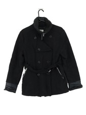 Vintage Le Chateau Women's Coat M Black Wool With Cotton, Nylon, Other Pea Coat