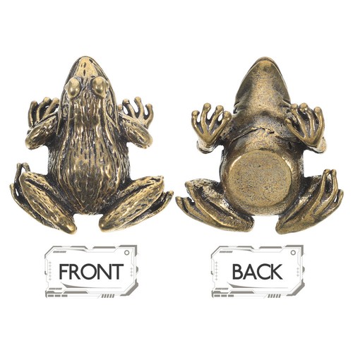 Frog Decorative Animal Brass Brass Frog Figurine Brass Frog Statue Frog Tea Pet - Picture 3 of 12