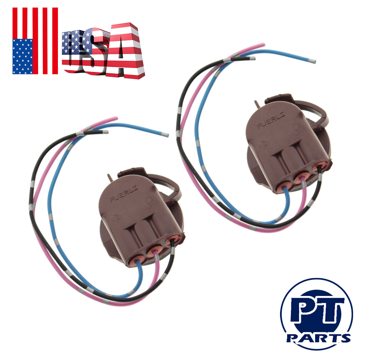 2x 3157 Bulb 3 tabs Socket Turn Signal Light Harness Wire Plug