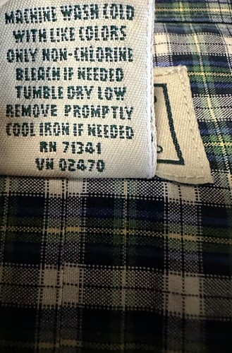 LL Bean Wrinkle Resistant Button Down Shirt Mens L-REG 0 YP38 Plaid Checkered - Picture 7 of 9