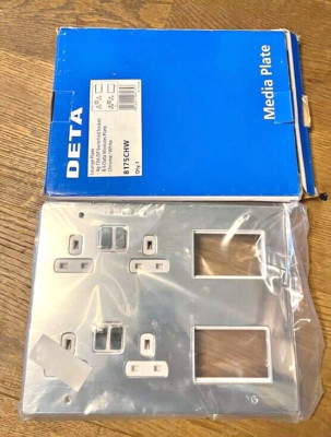 DETA Multimedia Loungeplatte in stylischem Silber Chrom mit weißem Einsatz unbenutzt