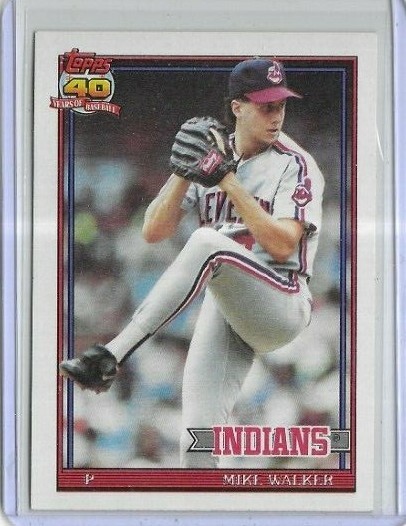 1991 Topps #593A Mike Walker Cleveland Indians Error missing stat line