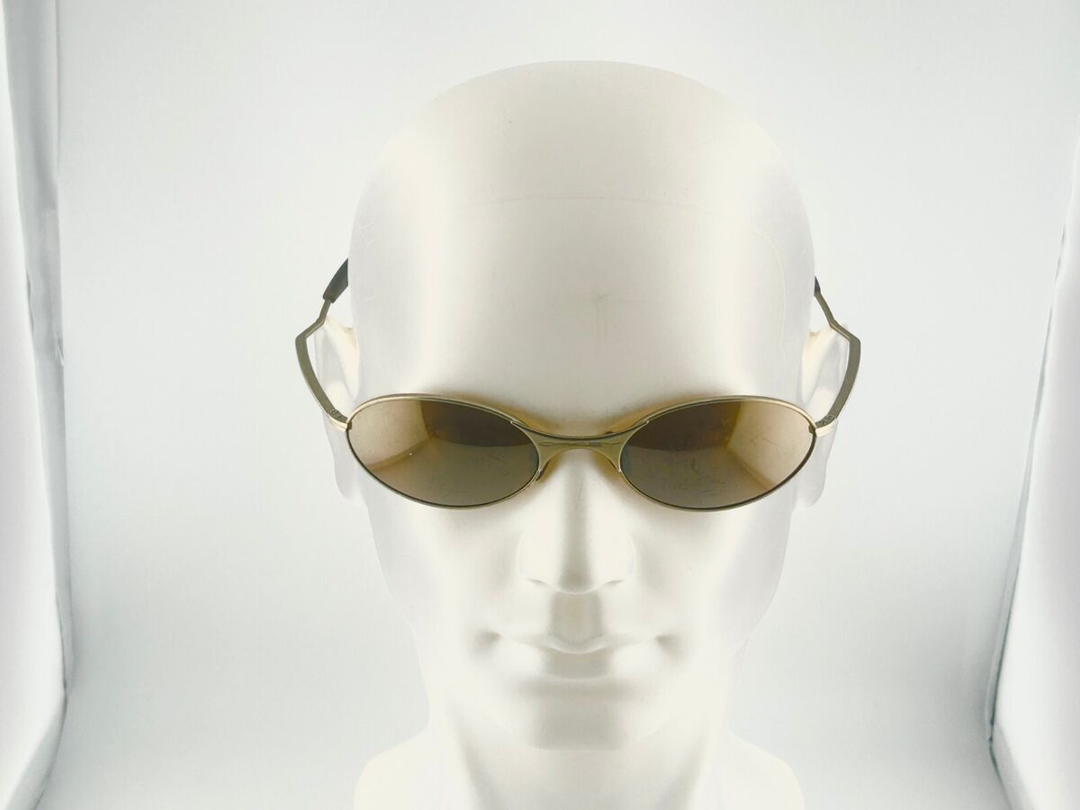 Vintage Oakley E Wire 1.0 Gold Metal Frame USA 90s W/ Brown Vintage Oakley E Wire 1.0 Gold Metal Frame USA 90s W/ Brown