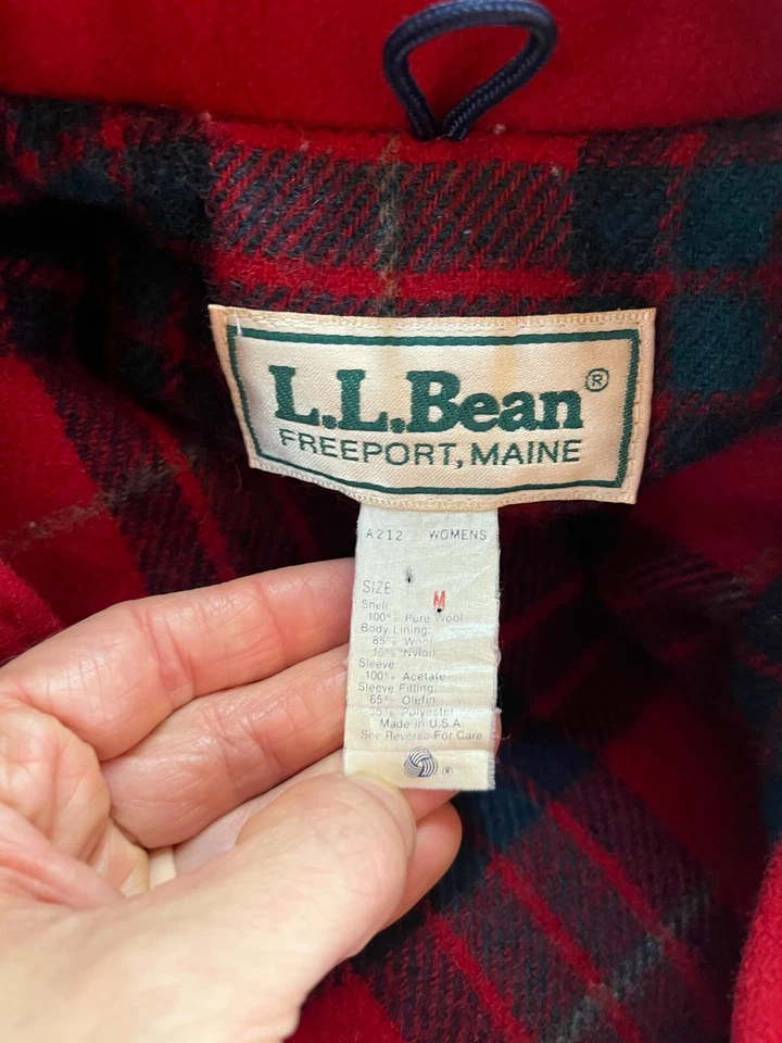 Vintage 1980s L.L. Bean Size M Red Thick Wool Jacket Full Zip - Image 3 of 4
