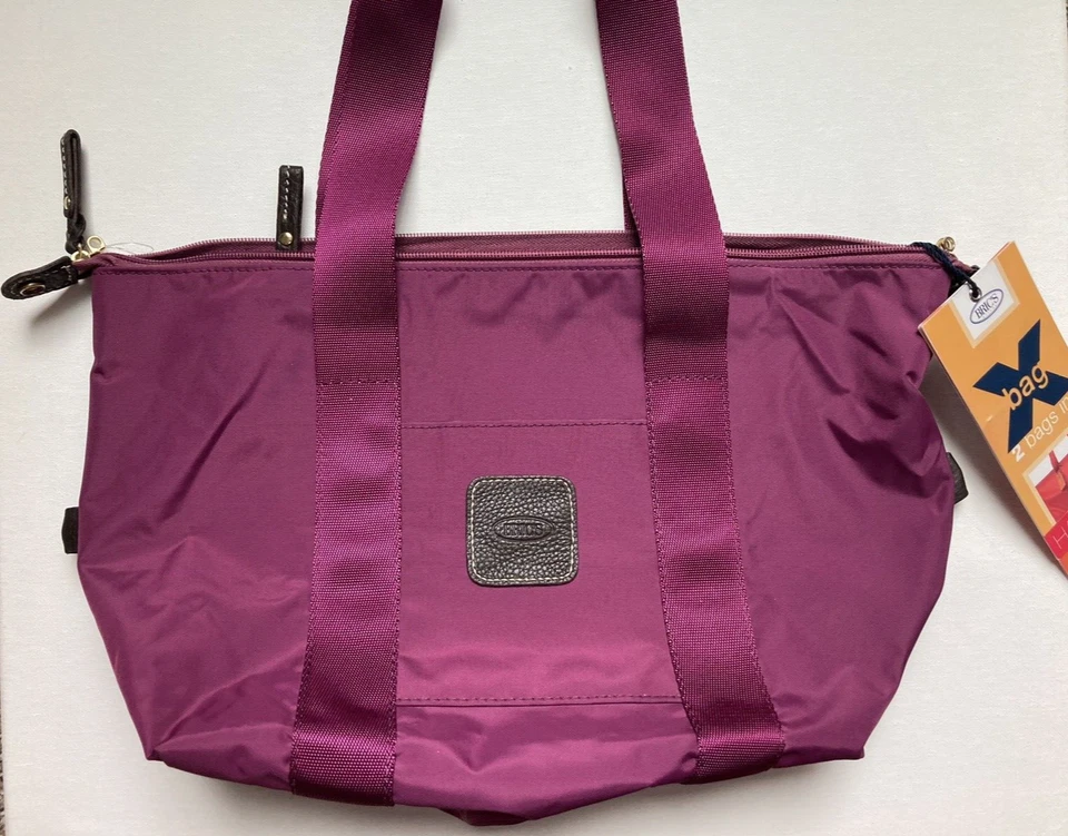 NUEVO BOLSO DE MANO BRIC'S VIOLETA X BOLSO DE MANO 12" PLEGABLE 2 BOLSAS EN UNA Foto 2 de 4