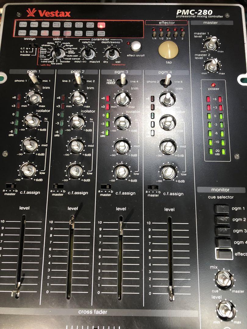 VESTAX PMC-280 Fader overhaul cut lug black dj mixer